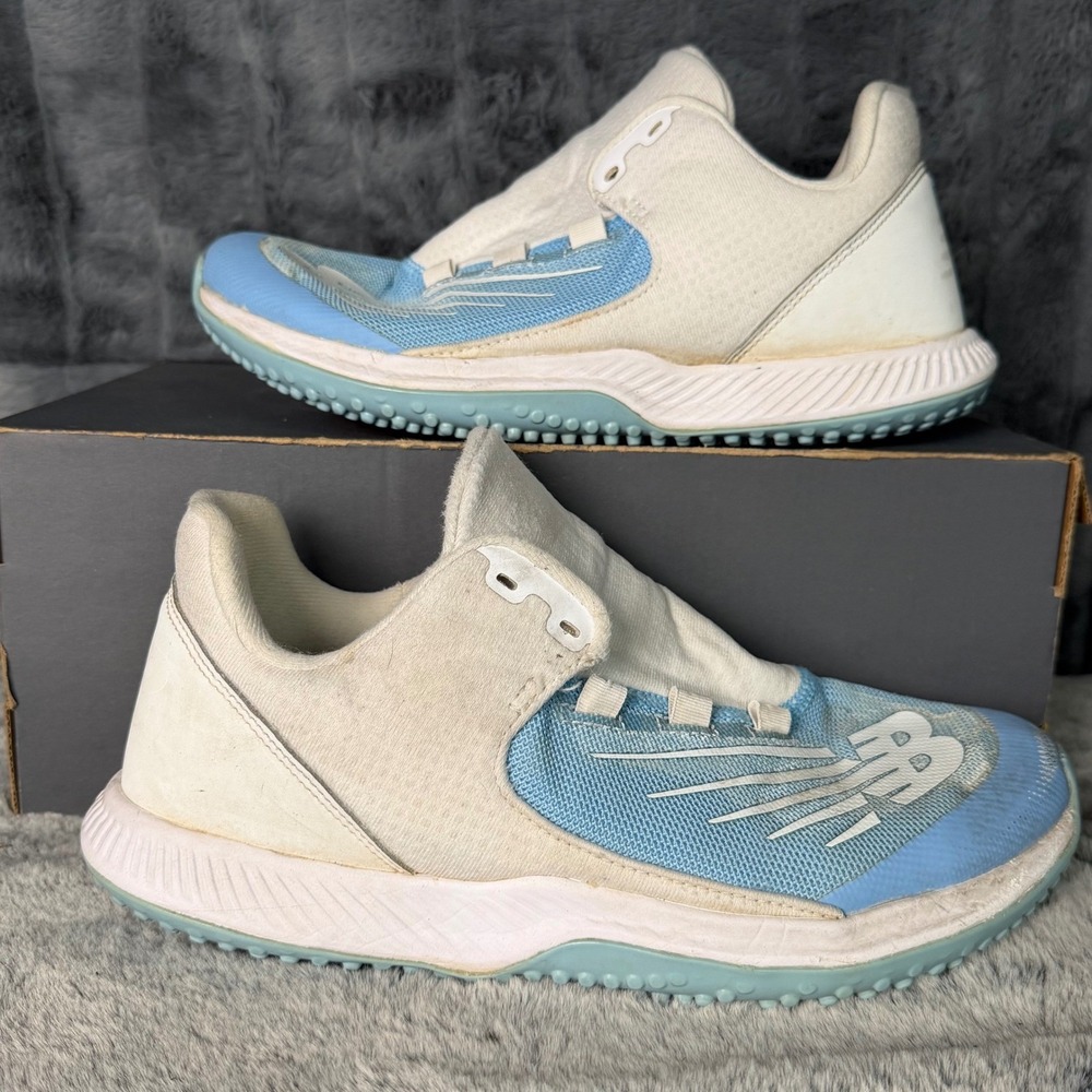 New Balance 4040v6 Turf Baseball Shoes White Light Blue Mens 8 T4040BC6